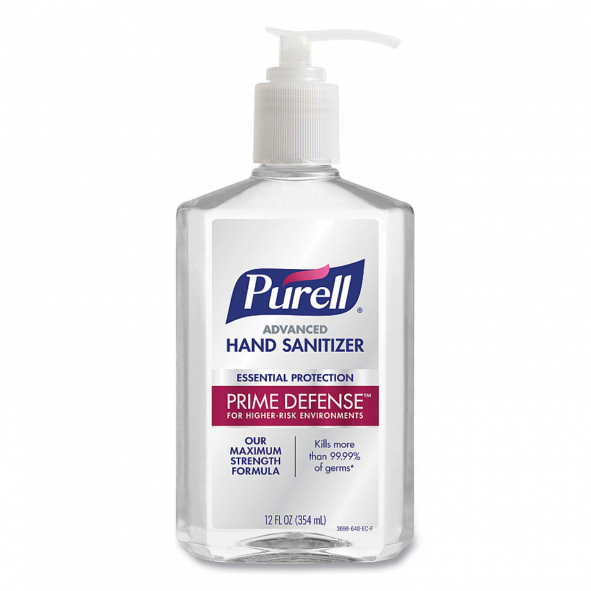 Prime Defense Advanced 85% Alcohol Gel Hand Sanitizer, 12 oz Pump Bottle, Clean Scent (369912)