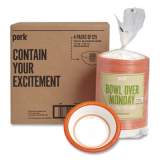 Perk Heavy-Weight Paper Bowls, 12 oz, White/Orange, 125/Pack, 4 Packs/Carton (54332CT)