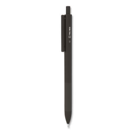 TRU RED Ballpoint Gripped Retractable Pen, Medium Point, 1 mm, Black Ink, Black Barrel, Dozen (59161)