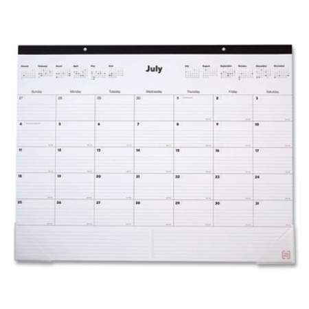TRU RED Desk Pad Calendar, 22 x 17, White/Black Sheets, Black Binding, Clear Corners, 12-Month (July to June): 2021 to 2022 (1295221)
