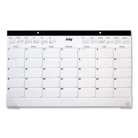 TRU RED Desk Pad Calendar, 18 x 11, White/Black Sheets, Black Binding, Clear Corners, 12-Month (July to June): 2021 to 2022 (1700421)