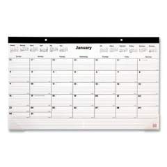 TRU RED Desk Pad Calendar, 11 x 18, White/Black Sheets, Black Binding, Clear Corners, 12-Month (Jan to Dec): 2022 (1739222)