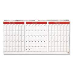 TRU RED Quarterly Wall Calendar, Horizontal Orientation, 12 x 23, White/Red/Black Sheets, 14-Month (Dec to Jan): 2021 to 2023 (5392122)