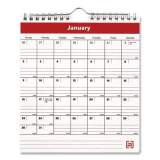 TRU RED Hanging Wall Calendar, Vertical Orientation, 6 x 7, White/Red/Black Sheets, 12-Month (Jan to Dec): 2022 (5392322)