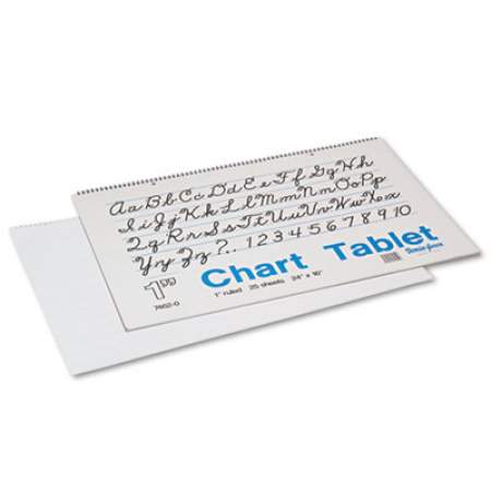 Pacon Chart Tablets, Presentation Format (1" Rule), 25 White 24 x 16 Sheets (74620)