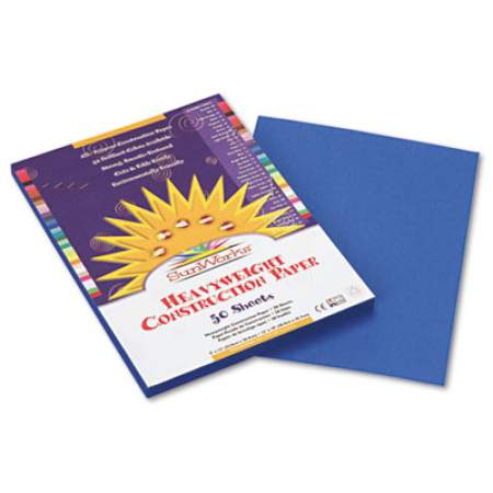 SunWorks Construction Paper, 58lb, 9 x 12, Bright Blue, 50/Pack (7503)