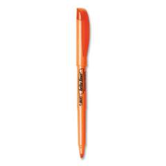 BIC Brite Liner Highlighter, Fluorescent Orange Ink, Chisel Tip, Orange/Black Barrel, Dozen (BL11OE)