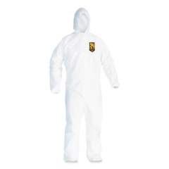 KleenGuard A20 Breathable Particle Protection Coveralls, Elastic Back, Hood, Medium, White, 24/Carton (49112)