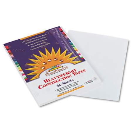SunWorks Construction Paper, 58lb, 9 x 12, White, 50/Pack (9203)