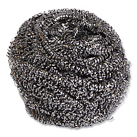 Stainless Steel Scrubber, Large Size, 2.5 x 2.75, Steel Gray, 12/Carton (50)