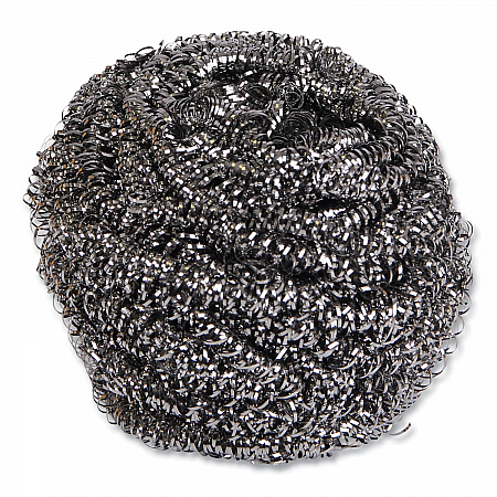 Stainless Steel Scrubber, Large Size, 2.5 x 2.75, Steel Gray, 12/Carton (50)