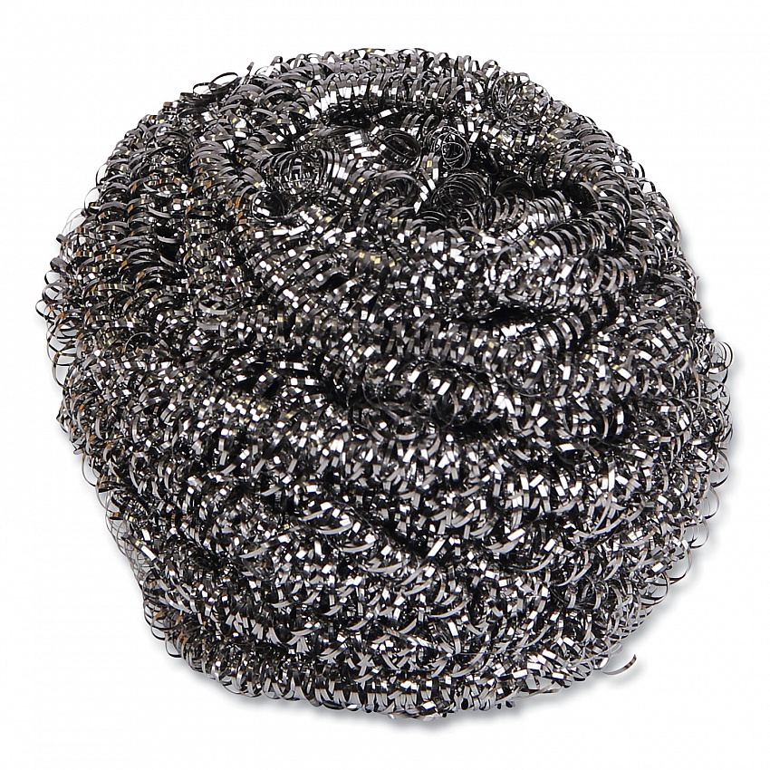 Stainless Steel Scrubber, Large Size, 2.5 x 2.75, Steel Gray, 12/Carton (50)