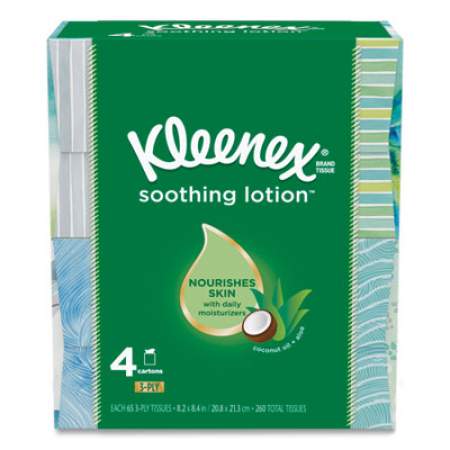Kleenex Lotion Facial Tissue, 2-Ply, White, 65 Sheets/Box, 4 Boxes/Pack, 8 Packs/Carton (50174CT)