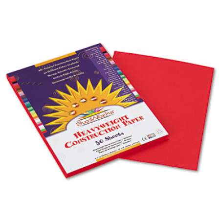 SunWorks Construction Paper, 58lb, 9 x 12, Holiday Red, 50/Pack (9903)