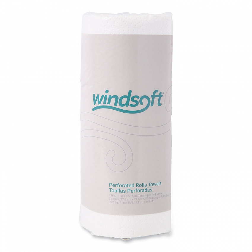 Kitchen Roll Towels, 2-Ply, 11 x 8.5, White, 85/Roll, 30 Rolls/Carton (122085CTB)
