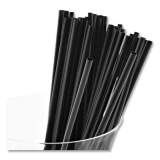 AmerCareRoyal Sip Straws, 7.5", Plastic, Black, 10,000/Carton (S1525BK7)