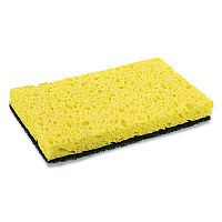Heavy-Duty Scrubbing Sponge, 3.5 x 6, 0.85" Thick, Yellow/Green, 20/Carton (S740C20)