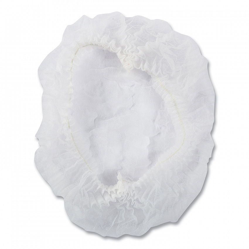 Latex-Free Operating Room Cap, Pleated, Spun-Bonded Polypropylene, 21", White, 100 Caps/Pack, 10 Packs/Carton (RP110NWP)
