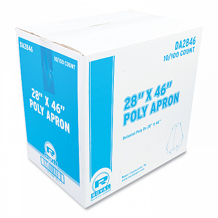 Poly Apron, 28 x 46, One Size Fits Most, White, 100/Pack, 10 Packs/Carton (DA2846)
