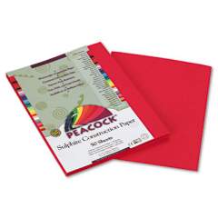 Pacon Tru-Ray Construction Paper, 76lb, 9 x 12, Scarlet, 50/Pack (103008)