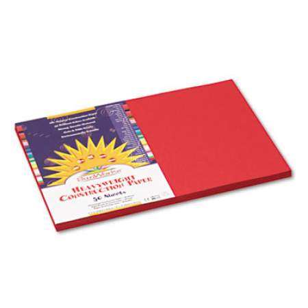 SunWorks Construction Paper, 58lb, 12 x 18, Red, 50/Pack (P6107)
