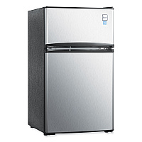 Counter-Height  3.1 Cu. Ft. Two-Door Refrigerator/Freezer, Black/Stainless Steel (RA31B3S)