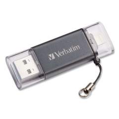 Verbatim Store 'n' Go Dual USB 3.0 Flash Drive for Apple Lightning Devices, 64 GB, Graphite (49301)