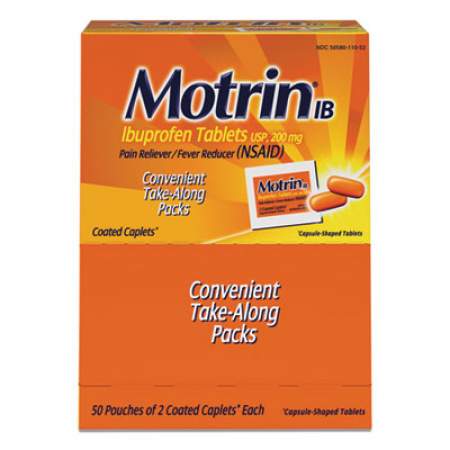 Motrin Ibuprofen Tablets, Two-Pack, 50 Packs/Box (48152)