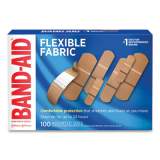 BAND-AID Flexible Fabric Adhesive Bandages, Assorted, 100/Box (11507800)