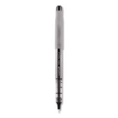 uni-ball VISION Needle Roller Ball Pen, Stick, Fine 0.7 mm, Black Ink, Silver Barrel, Dozen (1734903)