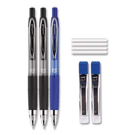uni-ball 207 Mechanical Pencil with Lead and Eraser Refills, 0.7 mm, HB (#2), Black Lead, Assorted Barrel Colors, 3/Set (70139)