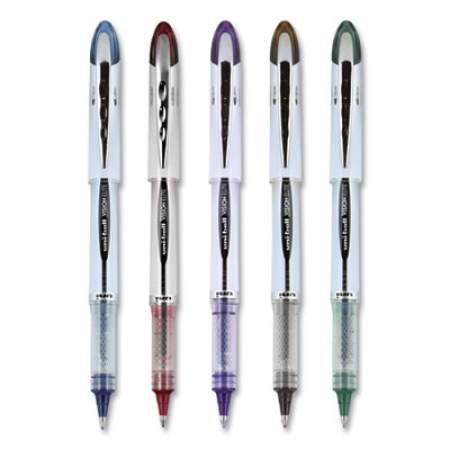 uni-ball VISION ELITE BLX Series Roller Ball Pen, Stick, Bold 0.8 mm, Assorted Ink and Barrel Colors, 5/Pack (1832404)