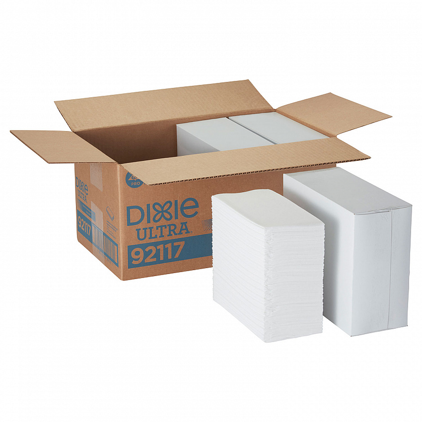 1/8-Fold Linen-Replacement Dinner Napkins, 2-Ply, 17 x 17, White (92117)
