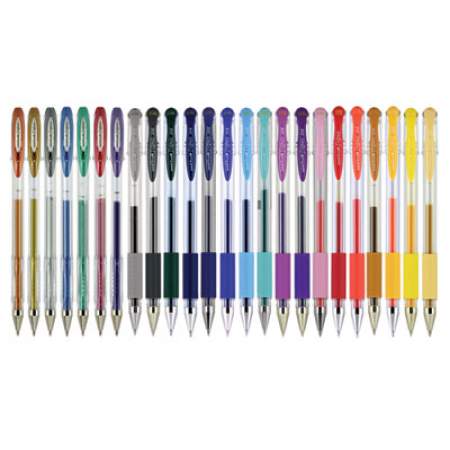 uni-ball Gel Pen, Stick, Assorted Sizes, Assorted Ink Colors, Clear Barrel, 24/Pack (2004056)