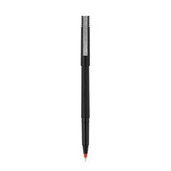 uni-ball Roller Ball Pen, Stick, Fine 0.7 mm, Red Ink, Black Matte Barrel, Dozen (60102)