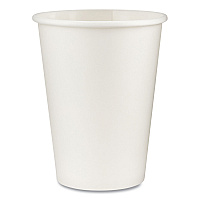 Paper Hot Cups, 12 oz, White, 50/Sleeve, 20 Sleeves/Carton (2342W)