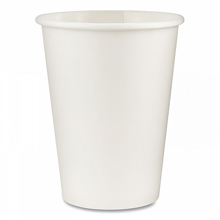 Paper Hot Cups, 12 oz, White, 50/Sleeve, 20 Sleeves/Carton (2342W)