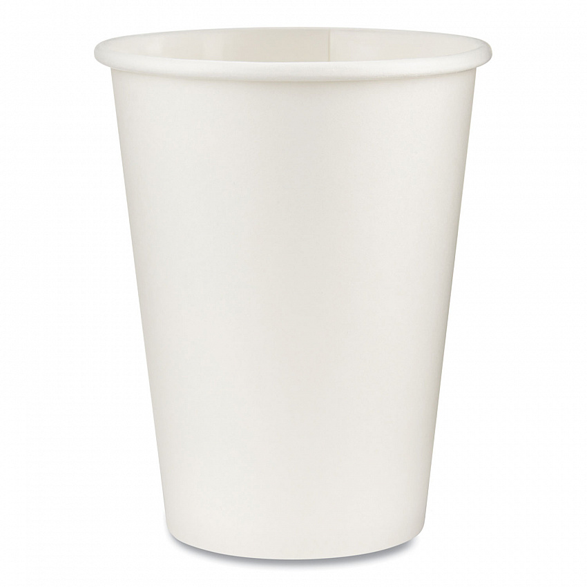Paper Hot Cups, 12 oz, White, 50/Sleeve, 20 Sleeves/Carton (2342W)