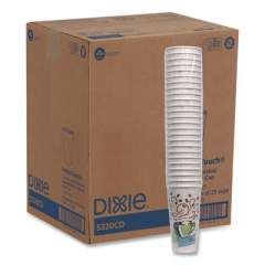 Dixie PerfecTouch Paper Hot Cups, 20 oz, Coffee Haze Design, 25/Sleeve, 20 Sleeves/Carton (5320CD)