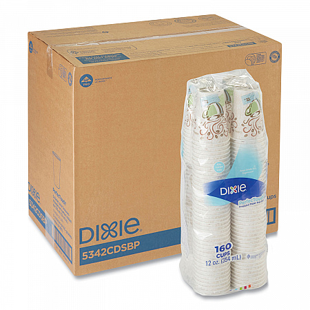 PerfecTouch Paper Hot Cups, 12 oz, Coffee Haze Design, 160/Pack, 6 Packs/Carton (5342CDSBP)