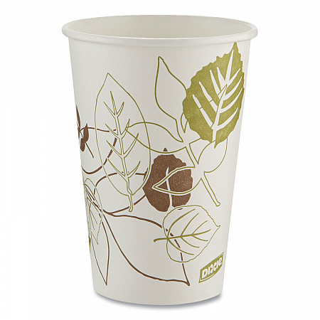 Pathways Paper Hot Cups, 16 oz, White/Brown, 50/Sleeve, 20 Sleeves/Carton (2346PATH)