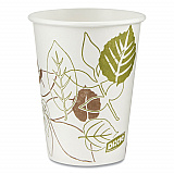 Pathways Paper Hot Cups, WiseSize, 8 oz, White/Brown, 25/Bag, 20 Bags/Carton (2338WS)