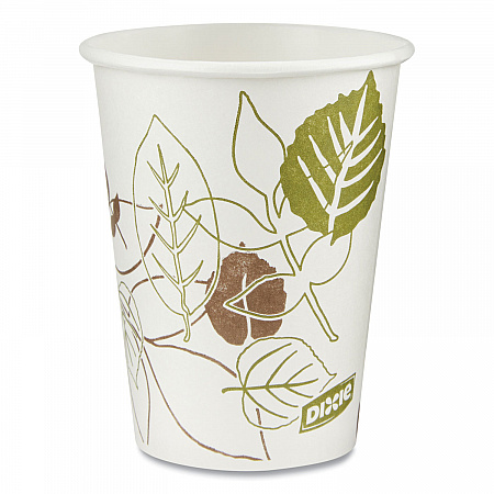 Pathways Paper Hot Cups, WiseSize, 8 oz, White/Brown, 25/Bag, 20 Bags/Carton (2338WS)