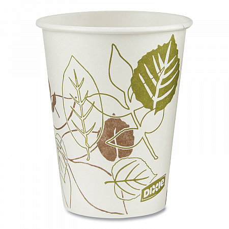 Pathways Paper Hot Cups, 8 oz, White/Brown, 50/Sleeve, 20 Sleeves/Carton (2338PATH)