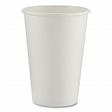Paper Hot Cups, 16 oz, White, 50/Sleeve, 20 Sleeves/Carton (2346W)