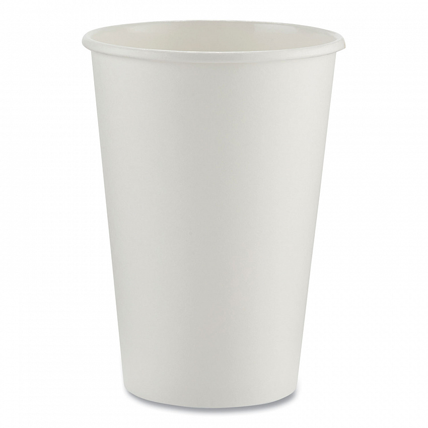 Paper Hot Cups, 16 oz, White, 50/Sleeve, 20 Sleeves/Carton (2346W)