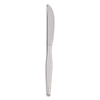 Heavyweight Polystyrene Cutlery, Knife, Plastic, Clear, 1,000/Carton (KH017)