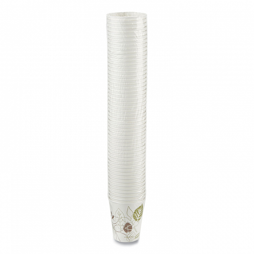 Pathways Paper Hot Cups, 10 oz, White/Brown, 50/Pack (2340PATHPK)