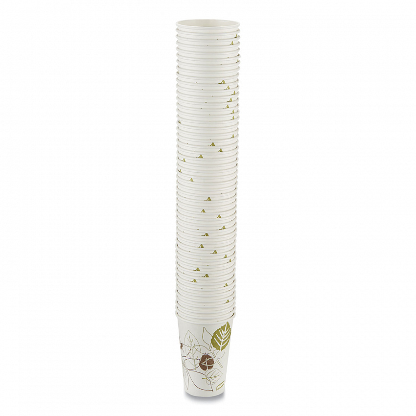 Pathways Paper Hot Cups, 16 oz, White/Brown, 50/Pack (2346PATHPK)