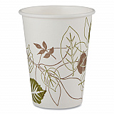Pathways Paper Hot Cups, WiseSize, 12 oz, White/Brown, 25/Bag, 20 Bags/Carton (2342WS)